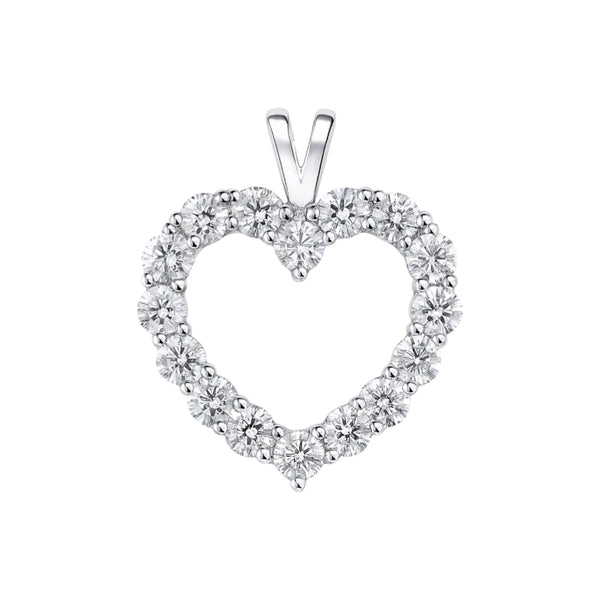 Sterling Silver CZ Open Heart Pendant