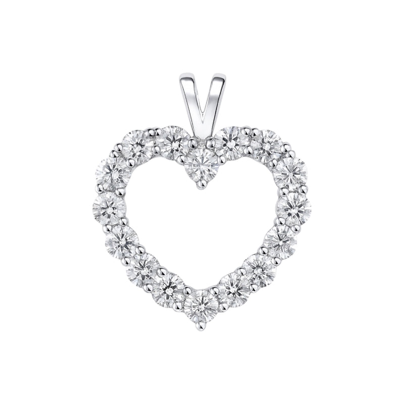 Sterling Silver CZ Open Heart Pendant