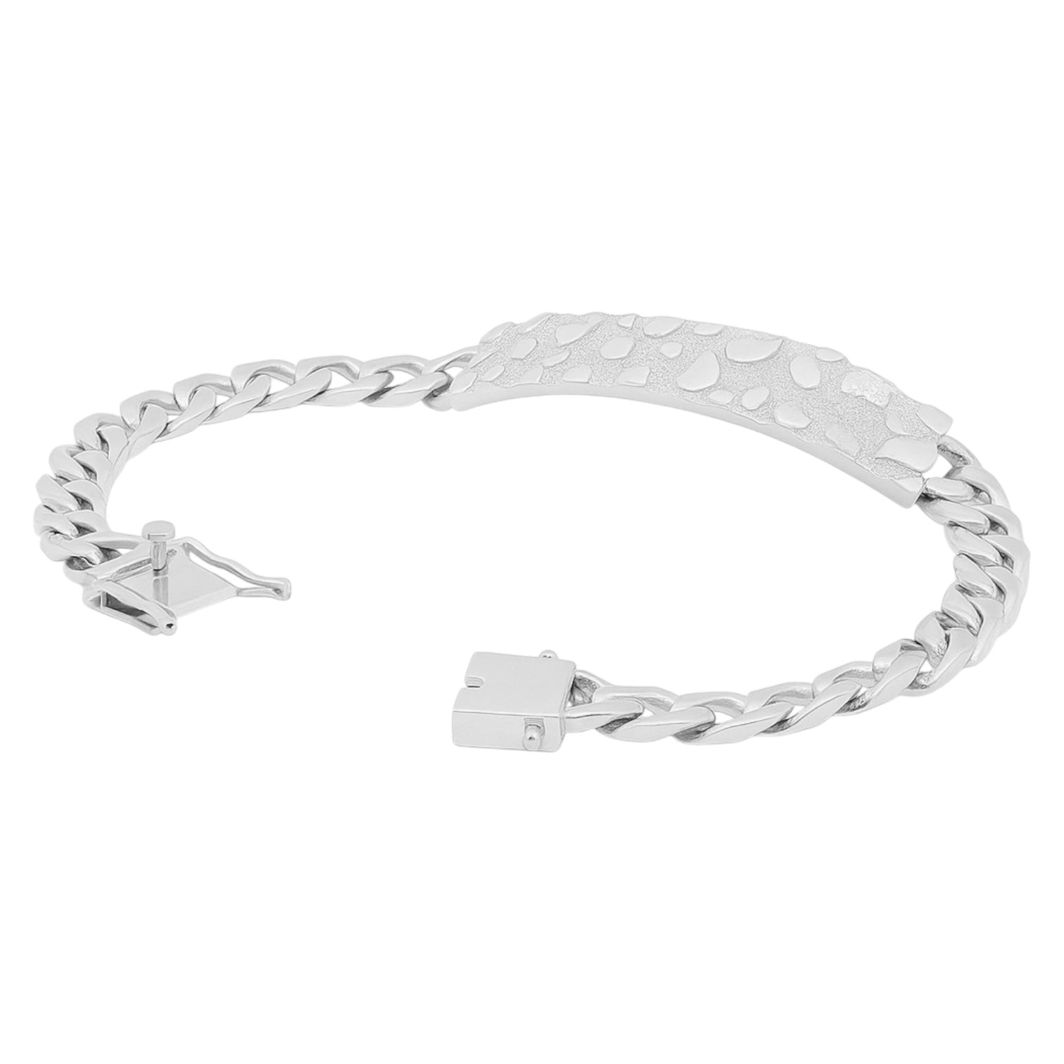 Sterling Silver Nugget ID Bracelet