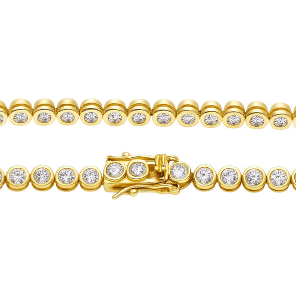 Sterling Silver Moissanite 4.5mm Bezel Tennis Bracelet