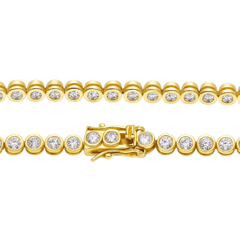 Sterling Silver Moissanite 4.5mm Bezel Tennis Bracelet