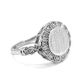 Beautiful Sterling Silver Engravable Rachel round flower CZ Ring - Atlanta Jewelers Supply