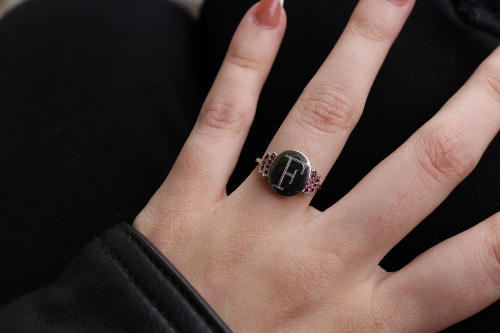 Sterling Silver Nora Ring Three styles (Clear CZ, Ruby, Blue Gemstone)