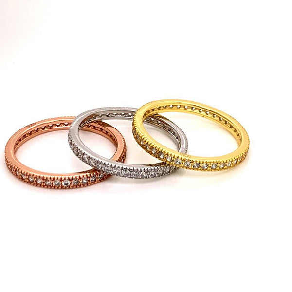 Trendy Tri-Color Sterling Silver Stackable Rings - Atlanta Jewelers Supply