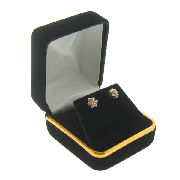 Velvet Gold Trim Earring Box