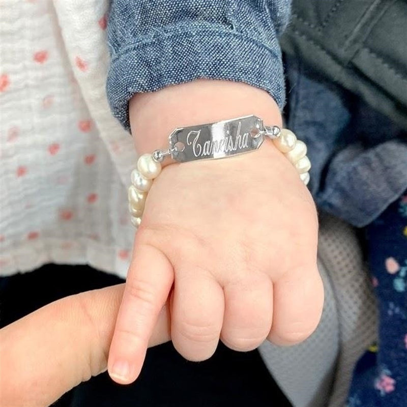 Freshwater Pearl Engraved Baby Bracelet - Atlanta Jewelers Supply