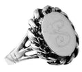 Sterling Silver Vertical Oval Engravable Ring With Thick Rope around - Atlanta Jewelers Supply