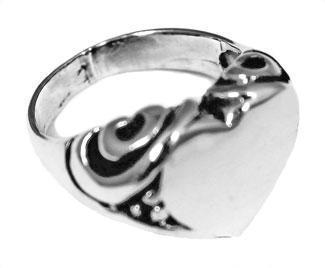 Sterling Silver Engravable Filigree Heart Ring - Atlanta Jewelers Supply