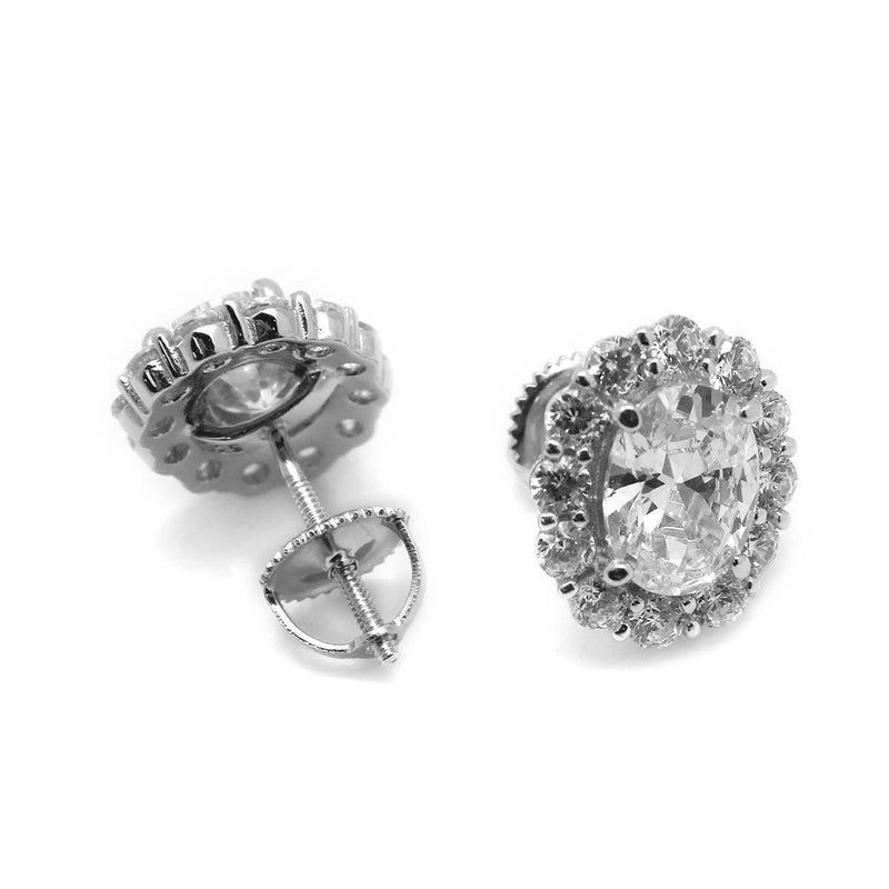Sterling Silver Flower CZ Gem Post Earrings - Atlanta Jewelers Supply