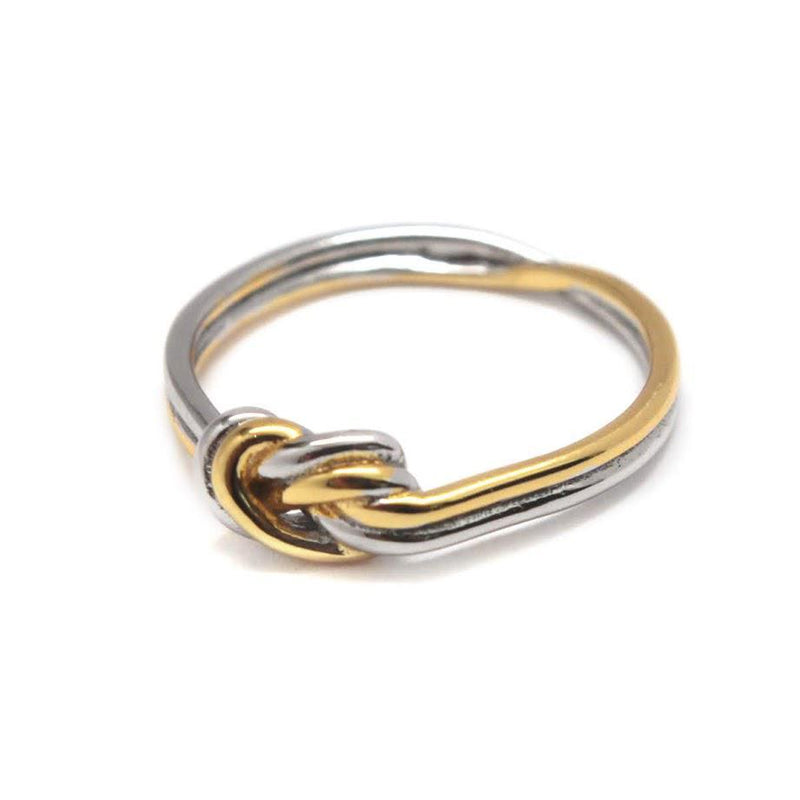 Elegant Engravable Lucy Knot Rope Sterling Silver dual tone Ring - Atlanta Jewelers Supply