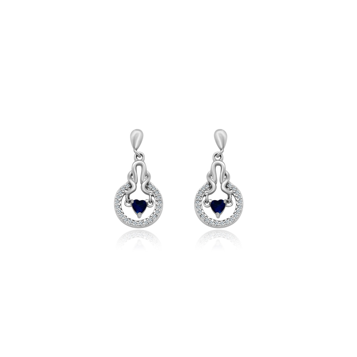 Blue Heart Gemstone Halo Earrings - Atlanta Jewelers Supply