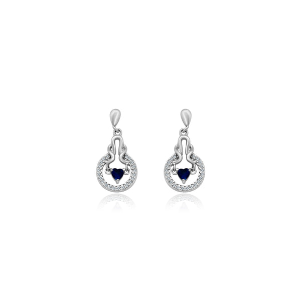 Blue Heart Gemstone Halo Earrings - Atlanta Jewelers Supply