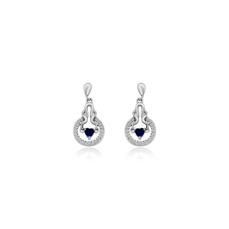 Blue Heart Gemstone Halo Earrings - Atlanta Jewelers Supply