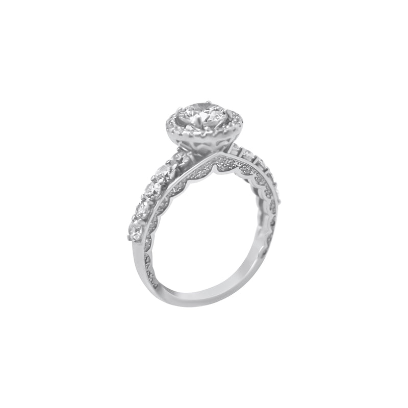 Sterling Silver 1.2CT Moissanite Engagement Ring