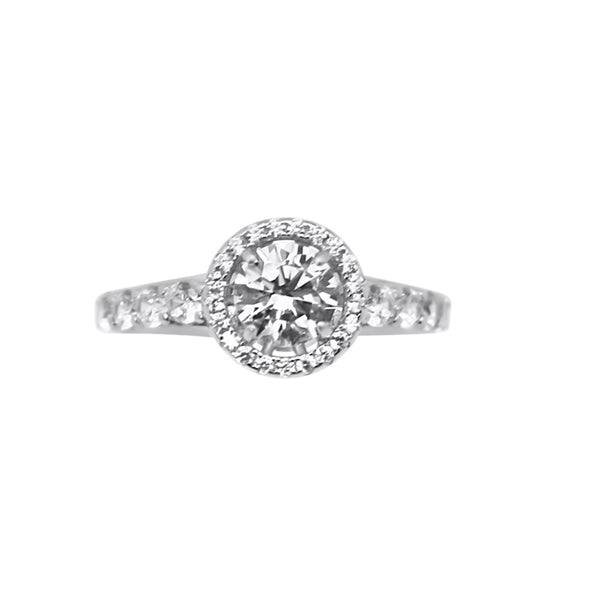 Sterling Silver 1.2CT Moissanite Engagement Ring