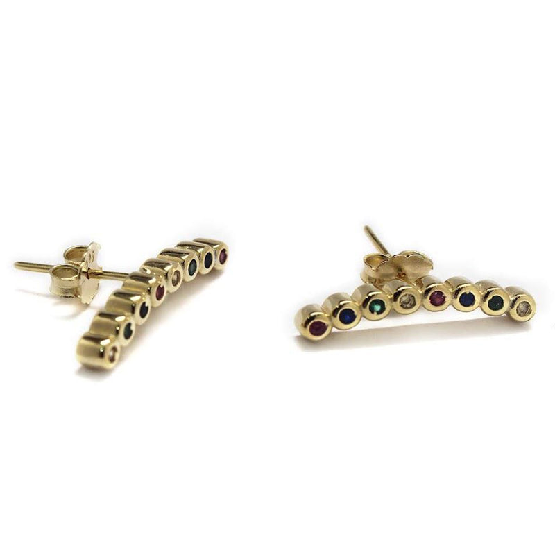 Rainbow Crawler Post Earrings - Atlanta Jewelers Supply