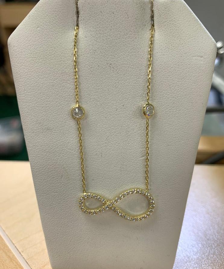Sterling Silver Infinity Diamond By the Yard Necklace