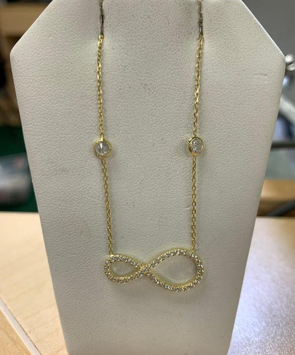 Sterling Silver Infinity Diamond By the Yard Necklace