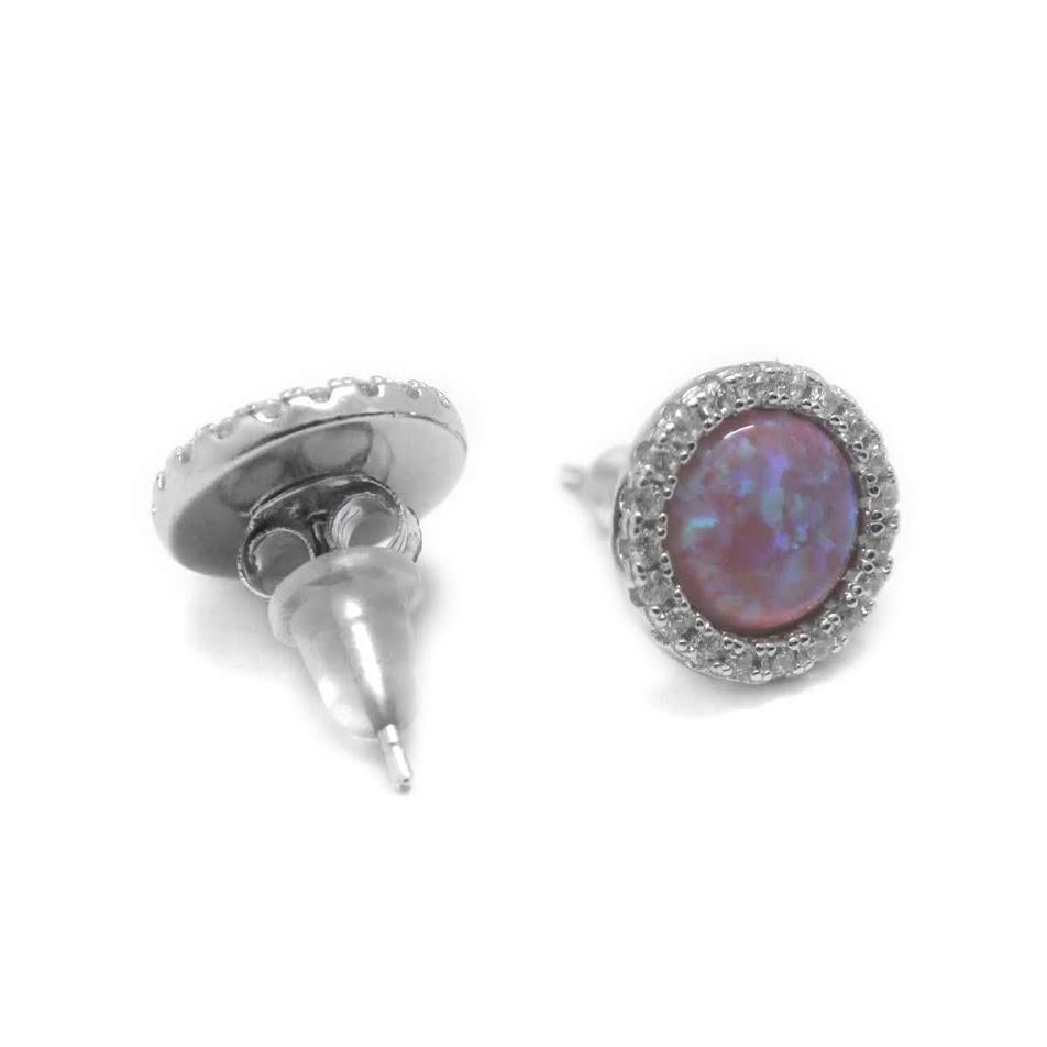 Sterling Silver CZ Opal Earrings - Atlanta Jewelers Supply