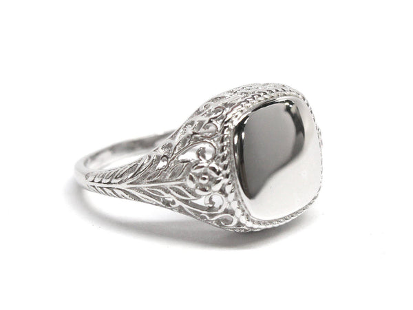 Sterling Silver Engravable Square Filigree Ring - Atlanta Jewelers Supply