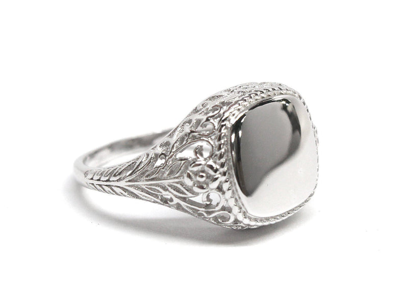 Sterling Silver Engravable Square Filigree Ring - Atlanta Jewelers Supply