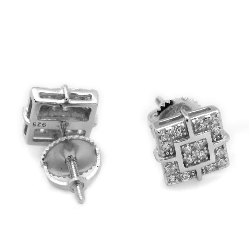 Sterling Silver Art-Deco Micropave Post Earrings - Atlanta Jewelers Supply