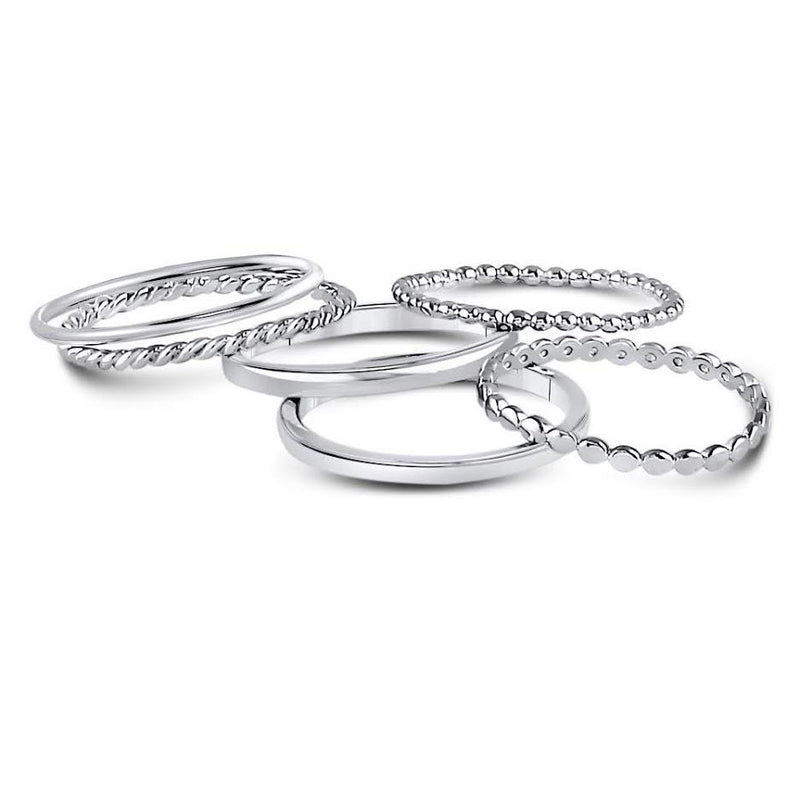 STERLING SILVER 6 BANDS STACKABLE SET RING - Atlanta Jewelers Supply