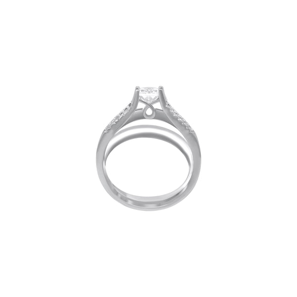 Sterling Silver High Setting Oval Cut Stackable Wedding/Engagement Ring Set