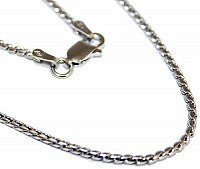 STERLING SILVER RHODIUM FINISH TWISTED BOX CHAIN NECKLACE IN 2.0 MM (GAUGE 180) - Atlanta Jewelers Supply