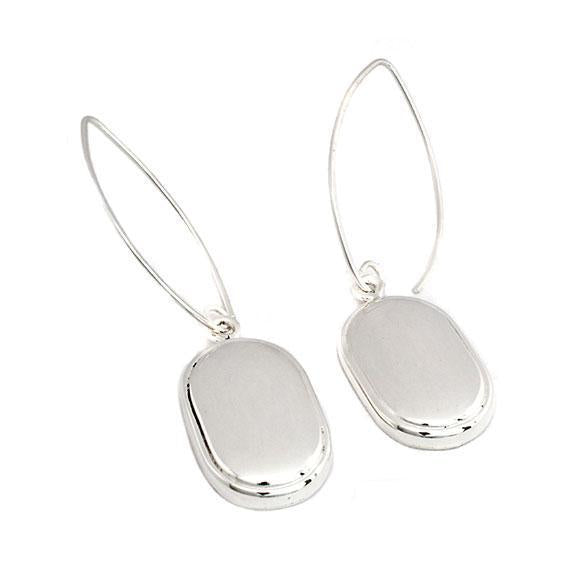Engravable German Silver Oval Earrings - Atlanta Jewelers Supply