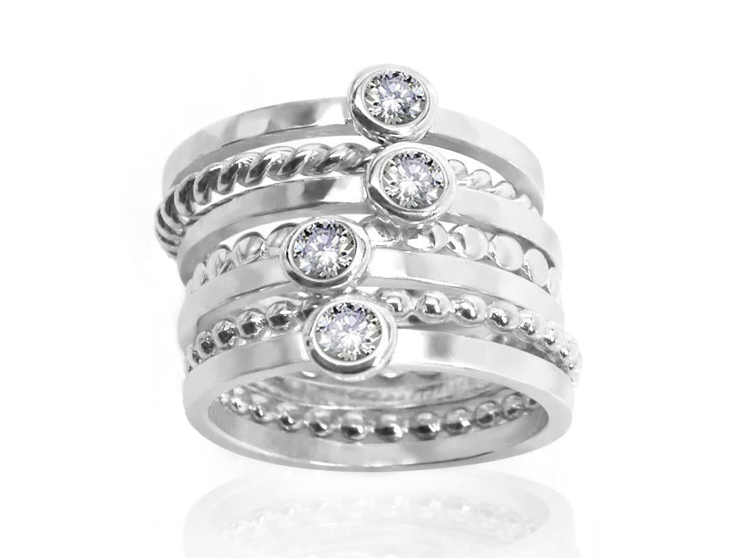 Sterling Silver 7 Piece CZ Stackable Rings - Atlanta Jewelers Supply