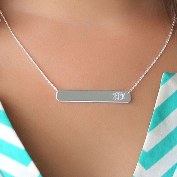 Sterling Silver Engravable Bar Necklaces 35 MM - Atlanta Jewelers Supply