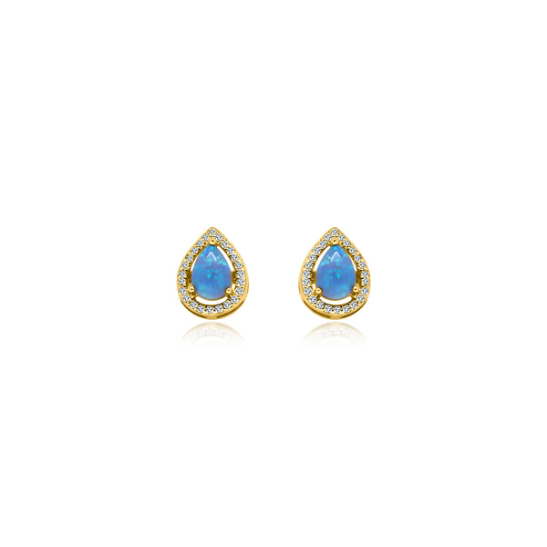 Teardrop Blue Opal Stud - Atlanta Jewelers Supply