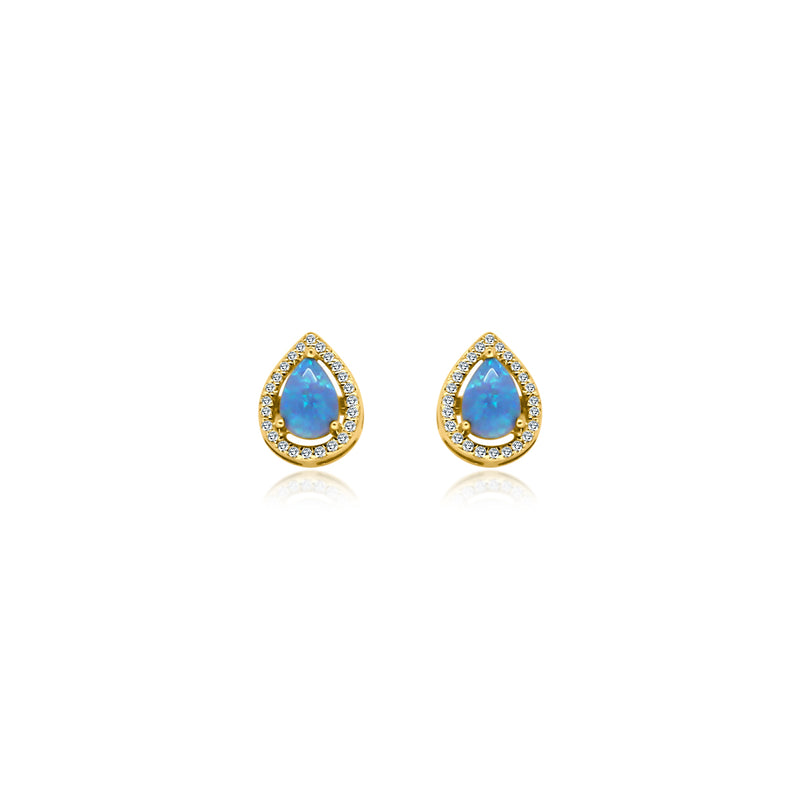 Teardrop Blue Opal Stud - Atlanta Jewelers Supply