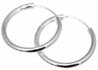 Sterling Silver 1.5MM Thick 20MM Wide Thin Slide-In Hoops
