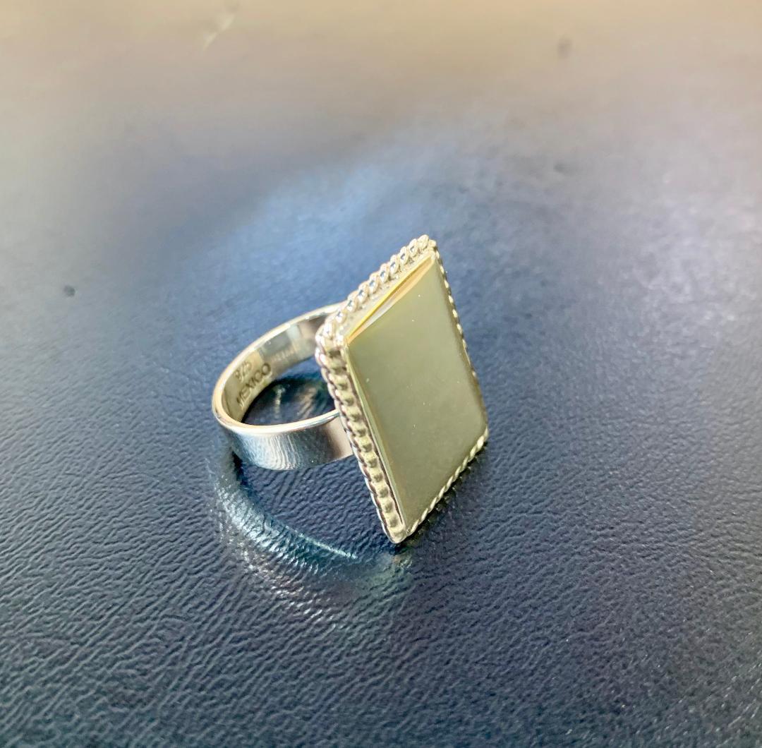 Sterling Silver Ring Vertical Rectangle Engravable Ring With Roped Edge - Atlanta Jewelers Supply