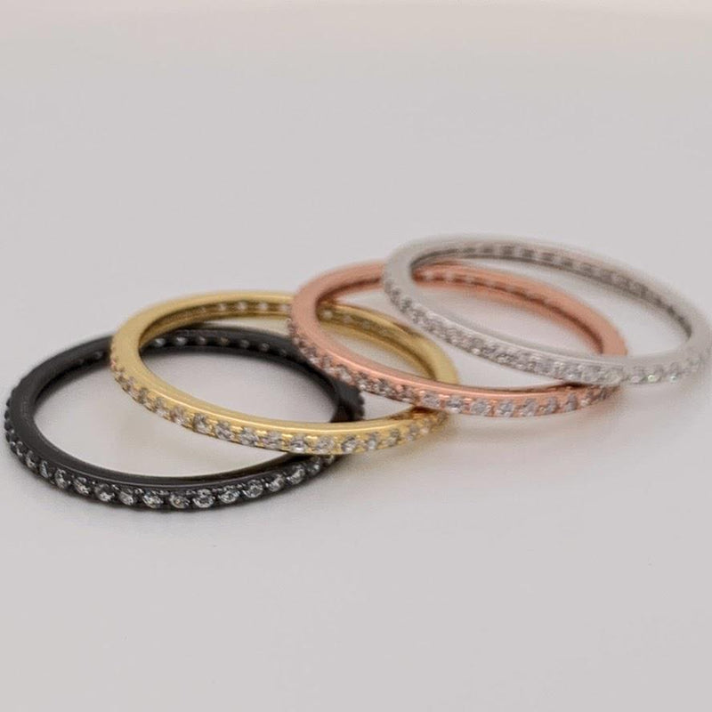 Trendy Quad-Color Sterling Silver Stackable Rings - Atlanta Jewelers Supply