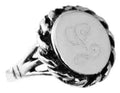 Sterling Silver Round Engravable Ring With Large Rope Engrave Part - Atlanta Jewelers Supply