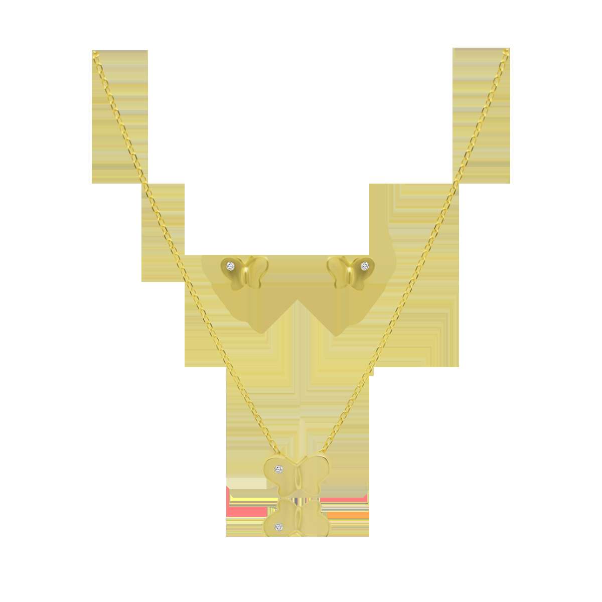 CZ Butterfly Necklace & Earring Set - Atlanta Jewelers Supply