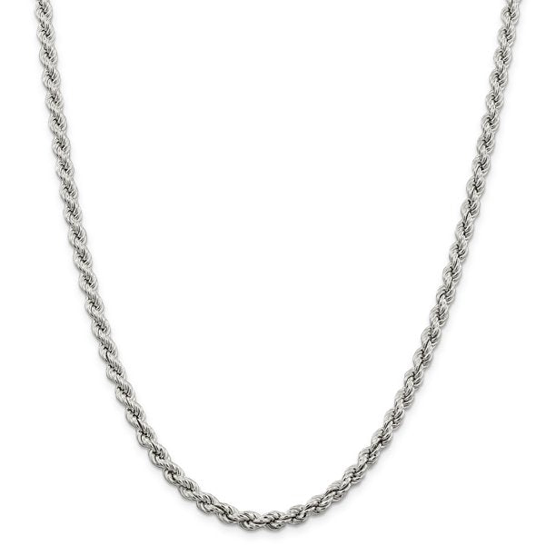 Italian Sterling Silver Hollow Rope Chains 100 Gauge