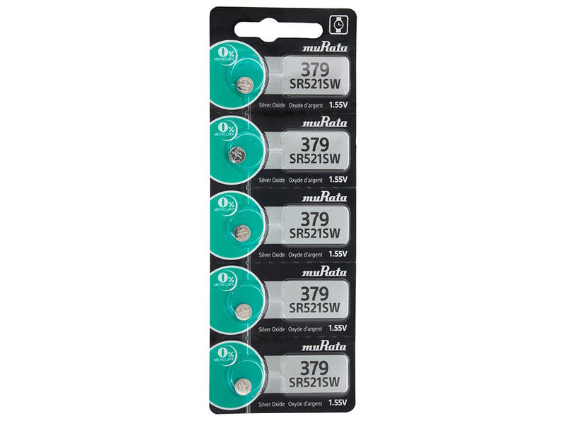 Murata SR521SW 379 16mAh 1.55V Silver Oxide Button Cell Battery