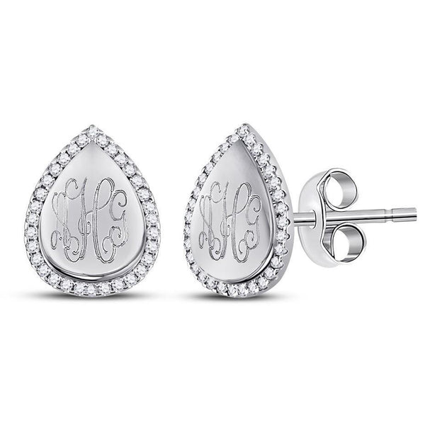 Sterling Silver Engravable Tear Drop CZ Earring - Atlanta Jewelers Supply