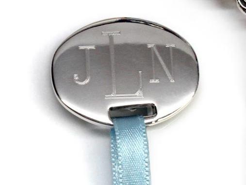 Non Silver Engravable Rectangle and Oval Pacifier Holder - Atlanta Jewelers Supply