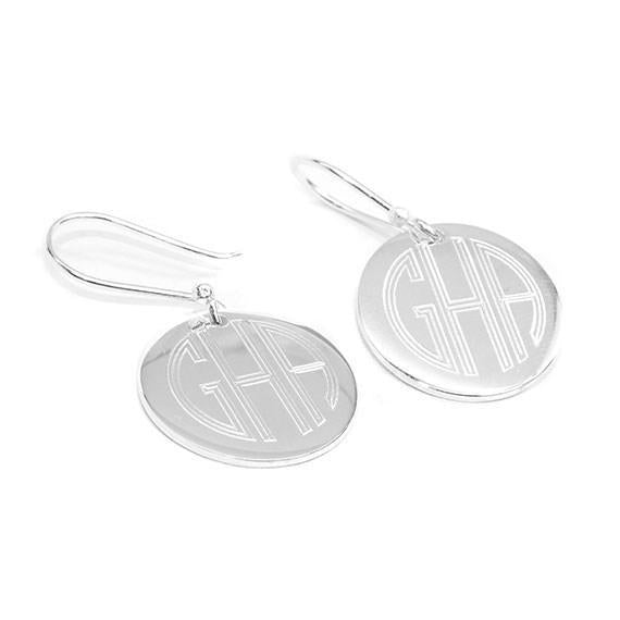 GERMAN SILVER TRENDY ROUND ENGRAVABLE EARRINGS - Atlanta Jewelers Supply