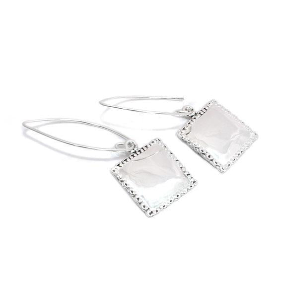 Engravable German Silver Square Earrings - Atlanta Jewelers Supply