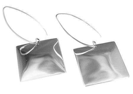 Engravable German Silver Square Long Wire Earrings - Atlanta Jewelers Supply