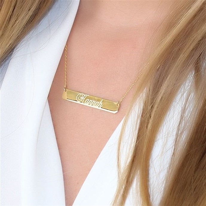 Sterling Silver Engravable Bar Necklaces 35 MM - Atlanta Jewelers Supply