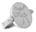 STERLING SILVER ENGRAVABLE VERTICAL OVAL FLIP RING - Atlanta Jewelers Supply