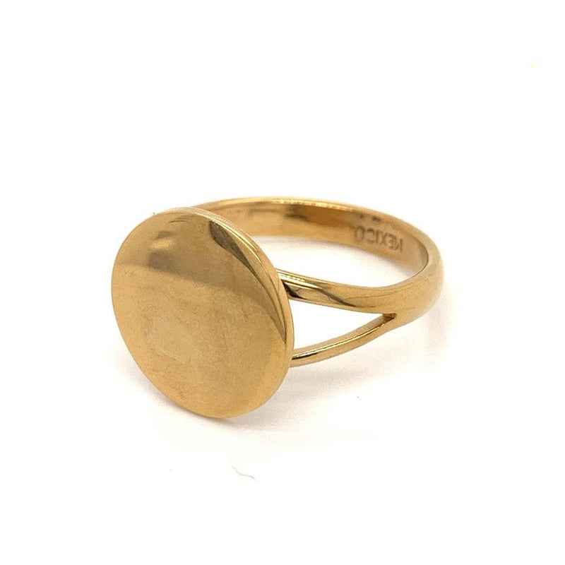 German Silver Round Engravable Ring With A Split Band gold color - Atlanta Jewelers Supply
