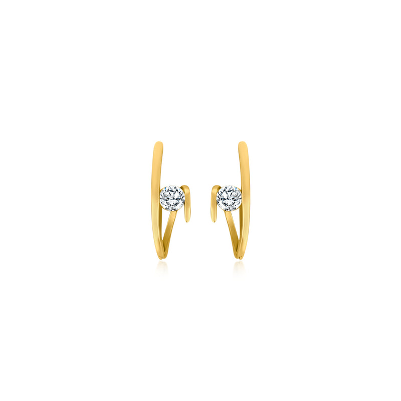 Gold CZ Twisted Earrings - Atlanta Jewelers Supply